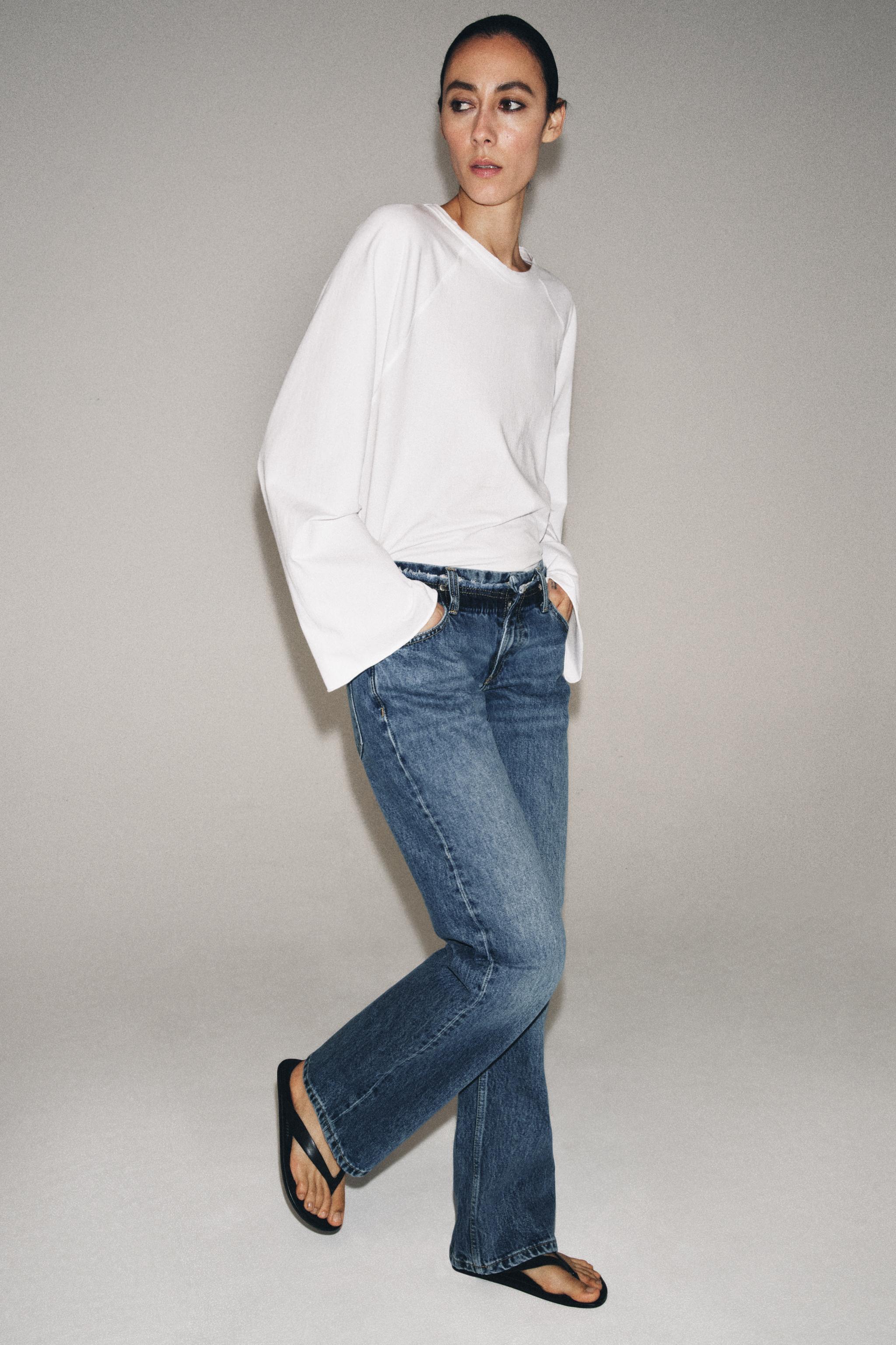ZW COLLECTION LOW-RISE STRAIGHT LEG JEANS